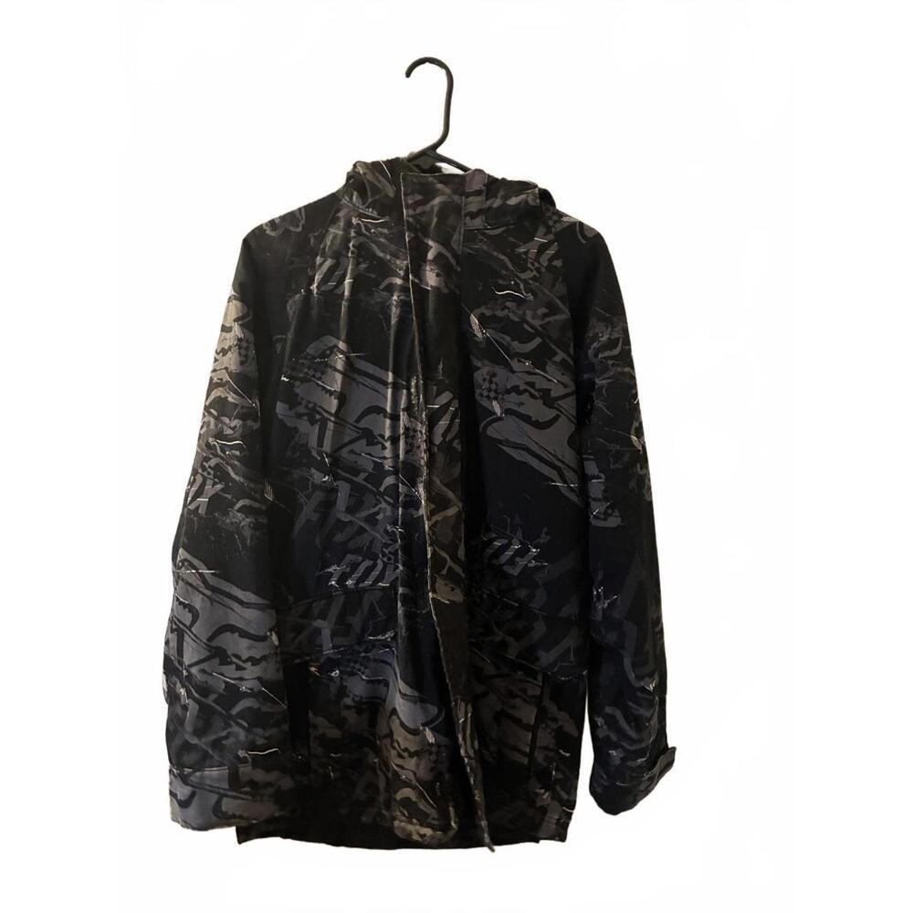 Fox Men's Black Patterned Outerwear Jacket Size L - image 4